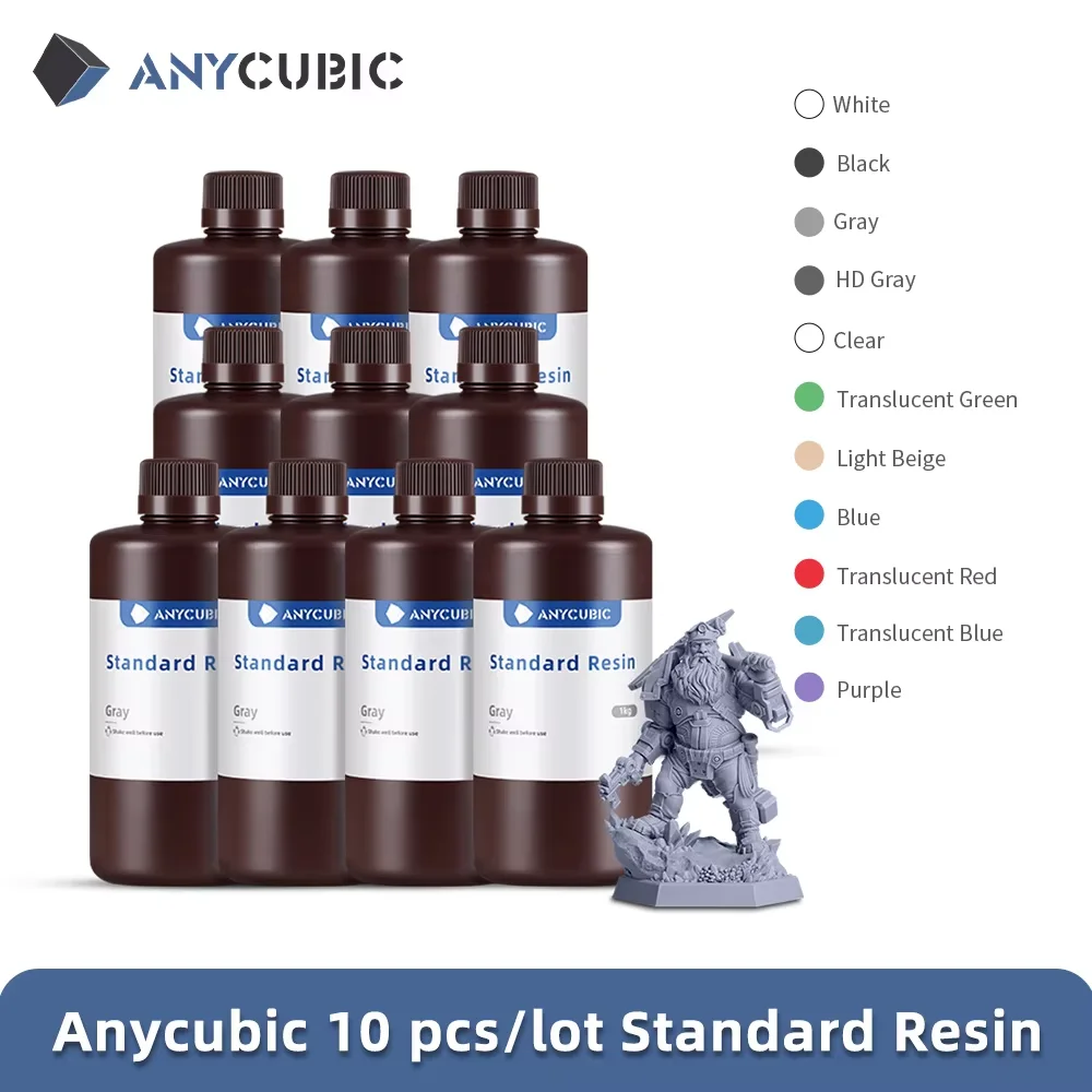 10kg ANYCUBIC 405nm Standard Resin UV Resin For Photon 3D Printer High Precision UV Photopolyme