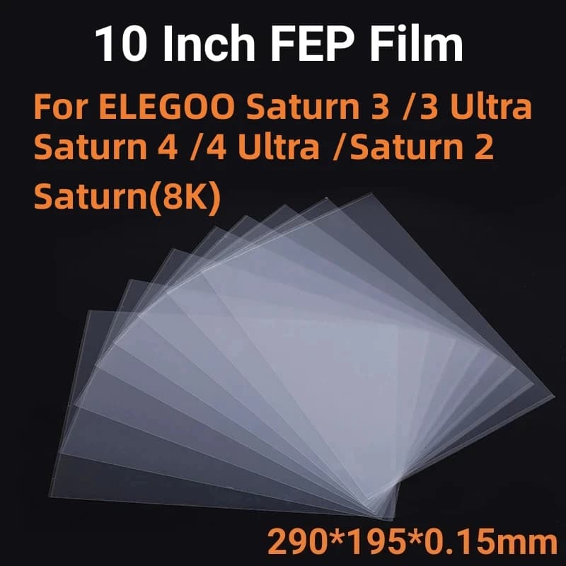 5 Pcs Fep Film 10 Inch 290x195x0.15mm for ELEGOO Saturn 3 Series Saturn 4 Series Saturn 2 UV Re