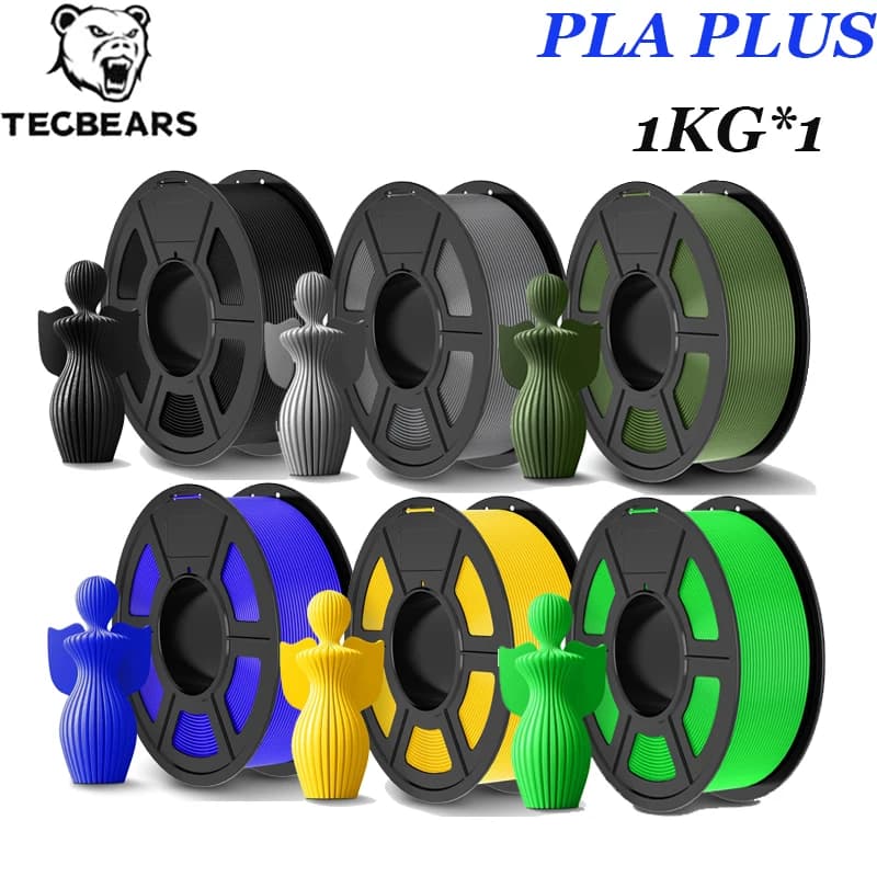 TECBEARS 1Roll pla plus 3D filament Printer 1.75mm ±0.02mm Environmentally friendly, smooth and