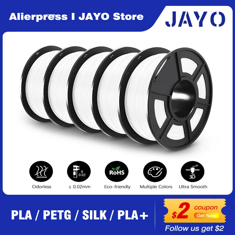 JAYO PLA/PLA META/PETG/SILK/PLA+/Wood/ ABS/Marble 3D Printer Filament 1.75mm 5KG 3D Printing Ma